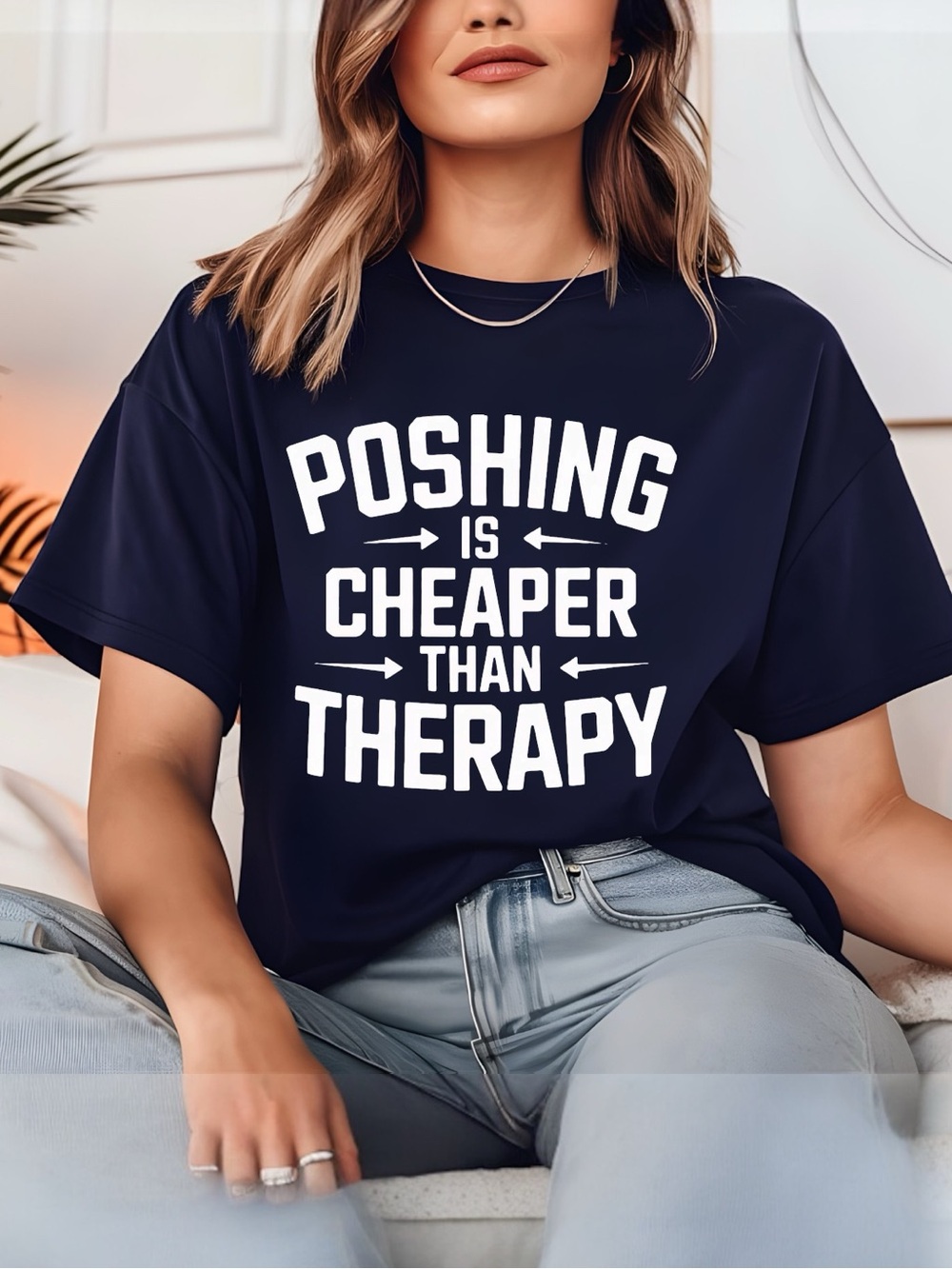Poshing is cheaper than therapy funny graphic t-shirt. New S M L XL Pick 1 unise - Picture 2 of 6
